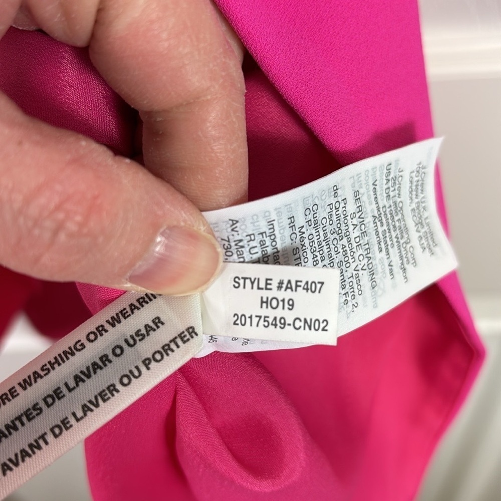 NWT J.Crew bright pink pleated sleeve a line dress sz 2 - Picture 11 of 12